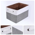 thumbnail image 2 of Unique Bargains Storage Cube Fabric Storage Bin with Handles White 15*10.2*9.8in, 2 of 6