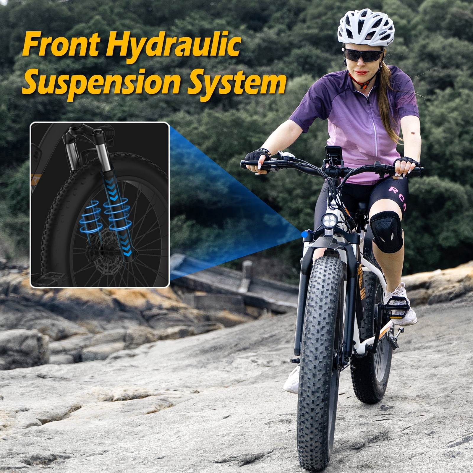 自転車1111 ZDZA Electric Bike for Adults, 1500W Peak E-Mountain Bicycle, 26