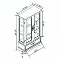 thumbnail image 4 of Lighted Glass Cabinet 2 Doors Curio Display Cabinet with Adjustable Glass Shelves and 1 Drawer Farmhouse Buffet Sideboard, Cherry, 4 of 7