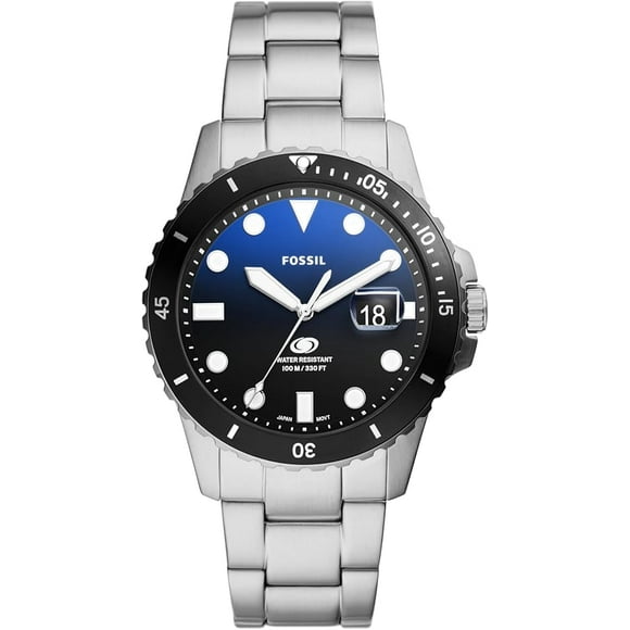 Fossil Montre en Acier Inoxydable Bleu Dive