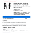 thumbnail image 2 of Front and Rear Shock Strut and Coil Spring Kit 4 Piece - Compatible with 2010 - 2016 Mercedes-Benz E350 Sedan 2011 2012 2013 2014 2015, 2 of 2