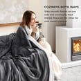 thumbnail image 2 of ROSEKIND Flannel & SherpaThrow Blanket for Couch, Non-Heated, Thick & Warm Cozy Blanket for Winter, Soft Fuzzy Plush Throw Gifts for Women and Men, 50x60In, Grey, 2 of 8