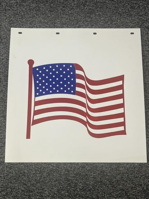 American Flag Truck/Semi Mud Flaps Super Durable 24" x 24" x 1/4" Linear Low-Density Polyethylene