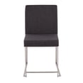 thumbnail image 4 of LumiSource Brushed Stainless Steel, Charcoal Fabric High Back Fuji Dining Chair - Set of 2, 4 of 8
