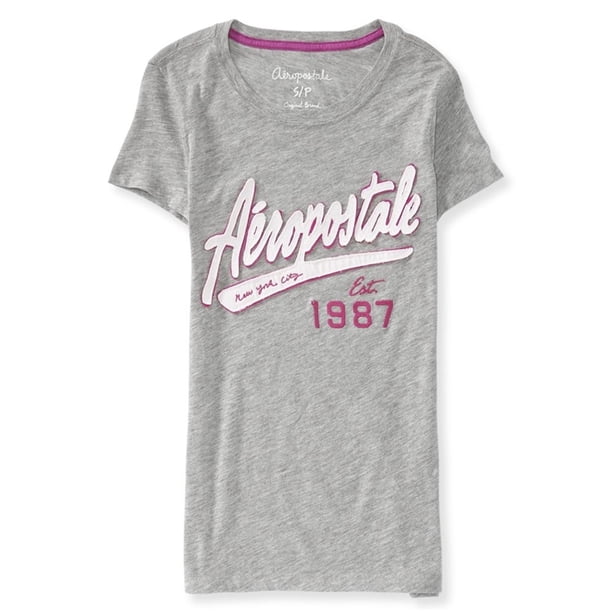 Aeropostale Womens NYC 1987 Graphic T-Shirt, Gris, X-Large Aeropostale Camiseta gráfica