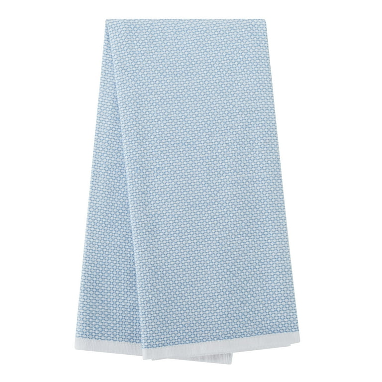 All Cotton and Linen Dark Blue and White Checkered Dish Towels | Set of 3, Cotton Kitchen Towels