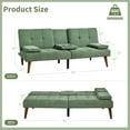 thumbnail image 5 of Colamy Fabric Sofa Bed with Adjustable Backrest for Small Spaces, Green, 5 of 22