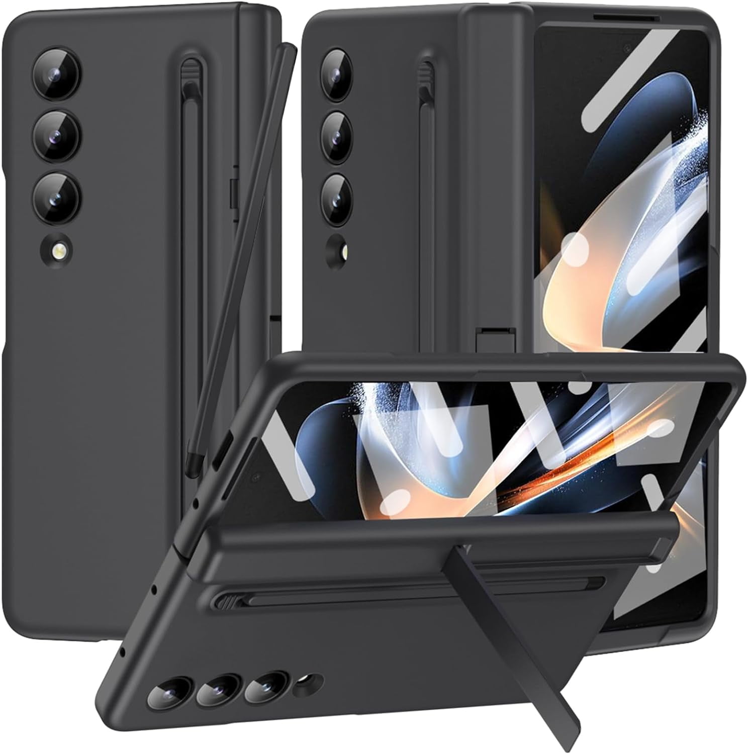 Galaxy Z Fold 3 Case with Pen Holder, Dteck Samsung Fold 3 Slim