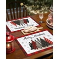 thumbnail image 5 of Red Plaid Placemats 4 pcs - Christmas Theme Placemats Double-Layered 12x18 Inches Decorative Washable Dinner Table Mats for Dinning Durable Chrismas Themed Table Mats, 5 of 6
