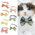 thumbnail image 4 of NIBOLOG Pet Collar Plaid Pattern Adjustable Quick Release Super Soft Easy-wearing Wear Resistant Cotton Polyester Dog Collar with Bow-knot Pet Neck Strap Pet Supplies, 4 of 8