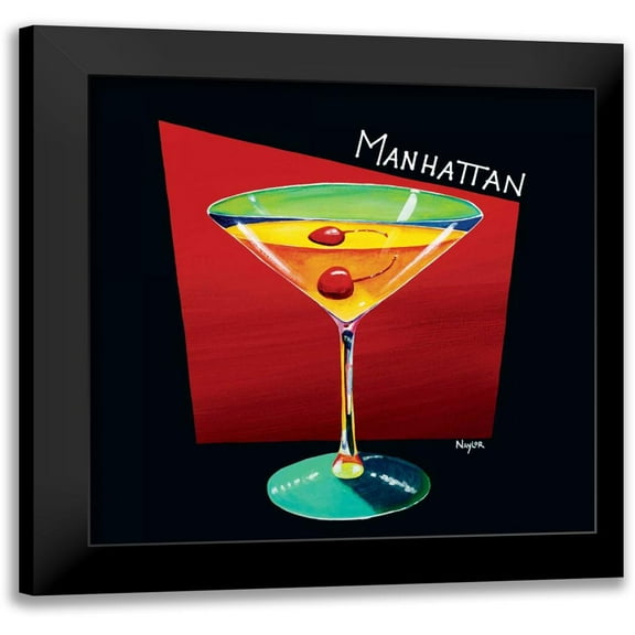 Naylor, Mary 12x12 Black Modern Framed Museum Art Print Titled - Manhattan