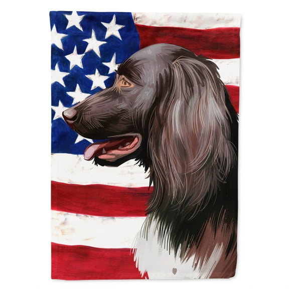 Small Munsterlander Dog American Flag Garden Flag