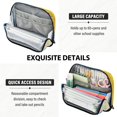 thumbnail image 5 of Standing Pencil Case with Base Large Capacity Stationery Pouch Pen Bag with Zipper for Women Men Yellow and White Chrysanthemum, 5 of 7