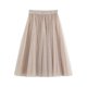 thumbnail image 1 of Falda tutú plisada de línea A para mujer - Gasa de malla, cintura alta, estilo vintage, talla única, primavera/verano/otoño, 1 of 4