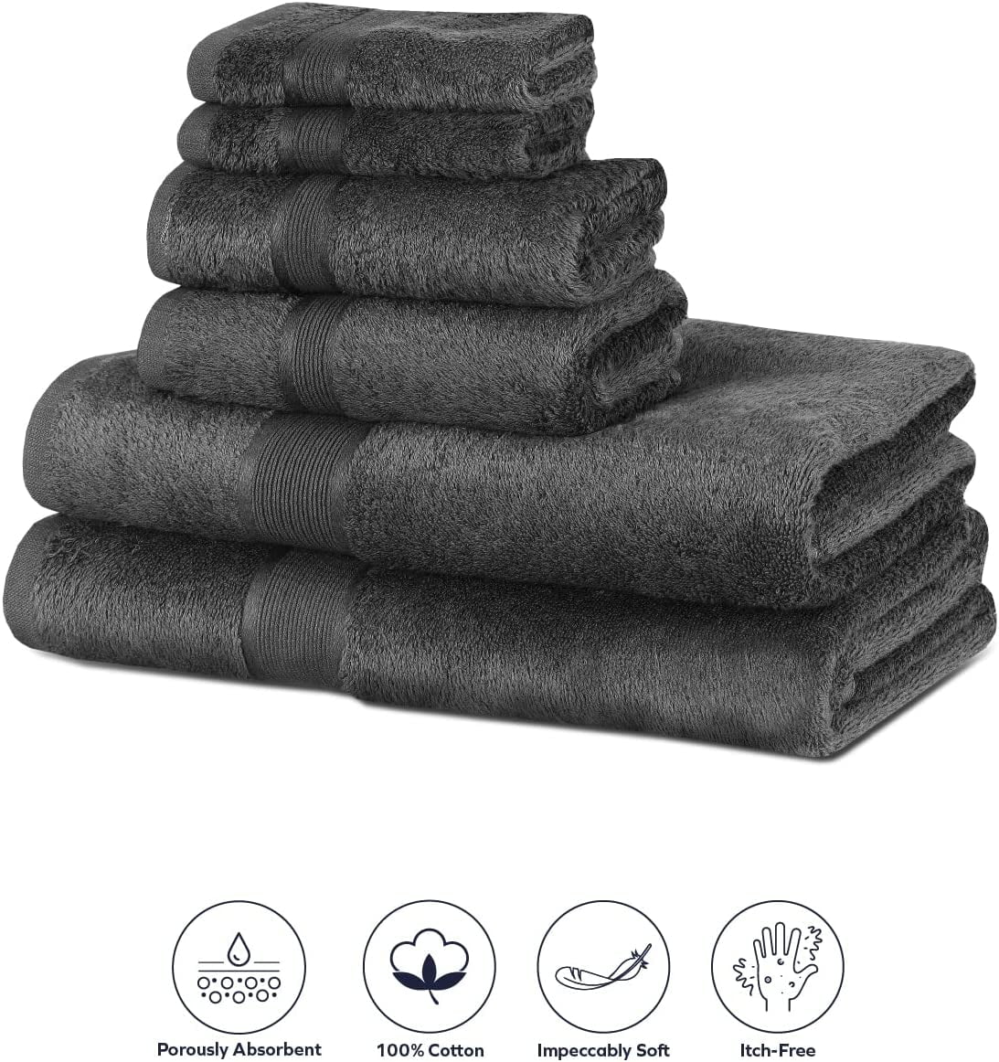 Under The Canopy Luxe Organic Cotton Towel - Snow, Snow / 6-Piece Bath Towel Set 6-Piece Bath Towel Set Snow
