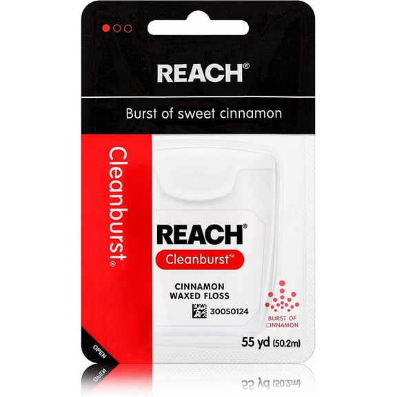 Reach Waxed Dental Floss, Cleanburst Cinnamon, 1 Count (Pack of 4)