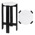 thumbnail image 3 of JONATHAN Y Elena 24" Minimalist Structured Wood Drink Table and Decorative End Table with White Marble Round Top, Black, END3003B, 3 of 5