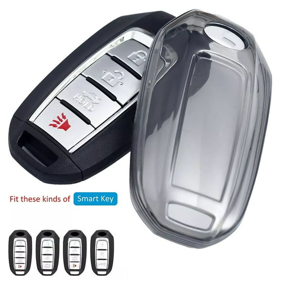 Black Transparent Key Fob Case Cover Holder For Infiniti for QX50 for QX55