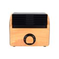 thumbnail image 2 of Mini ventilador de escritorio portátil de grano de madera de 3 velocidades ventilador de refrigeración silencioso Retro para decoración de oficina en casa enchufe de EE. UU. AweSitey HA002070-02B, 2 of 6