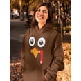 thumbnail image 3 of Tstars Thanksgiving Hoodie Funny Turkey Face Gobble Sweatshirt for Women Small Brown, 3 of 6
