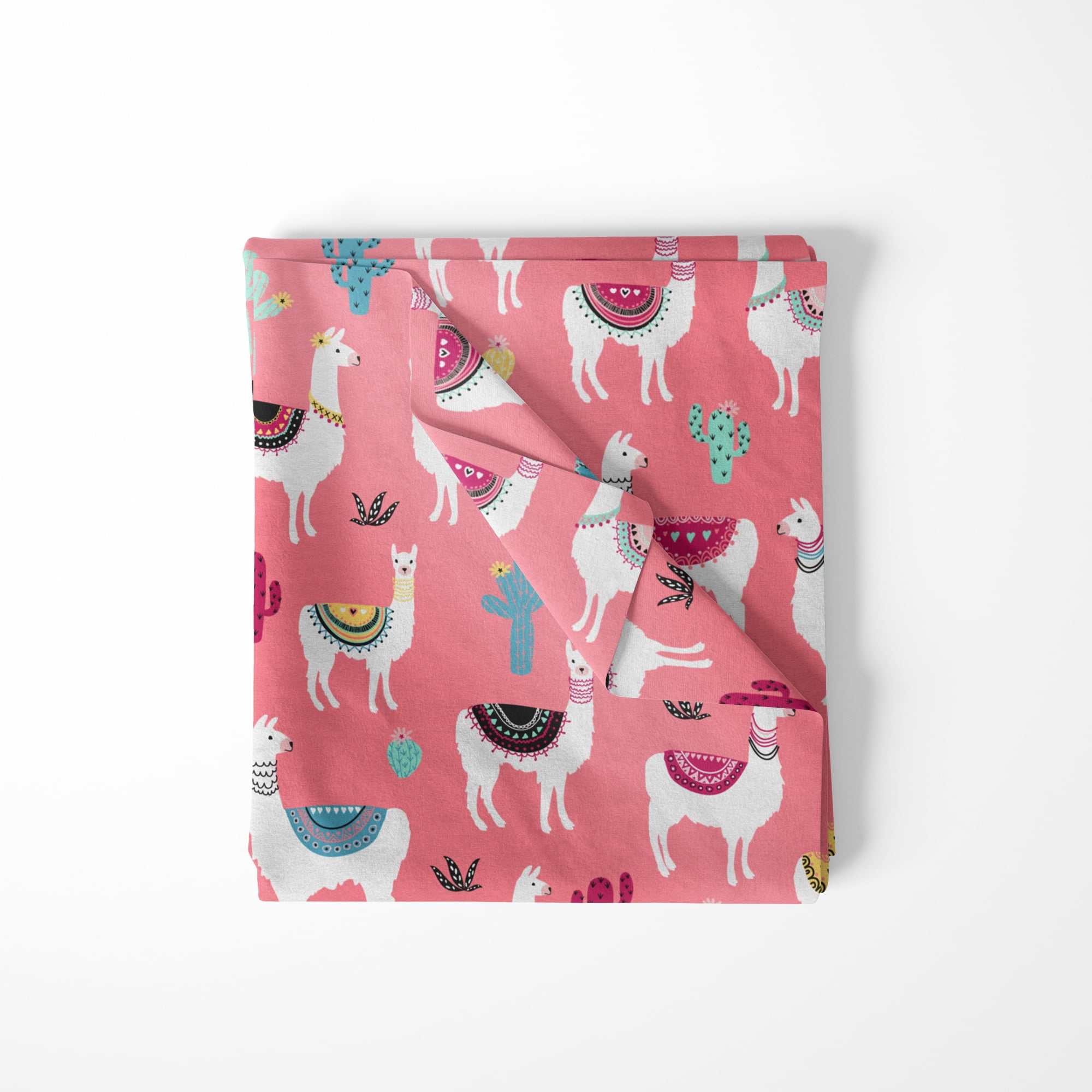 Mainstays 42" Light-weight Flannel Fabric Coral Llama by the Yard, Coral