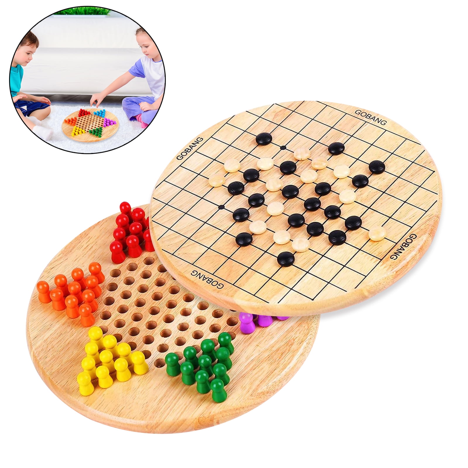 Buy 2 in 1 Chinese Checkers & Gobang (Five in a Row) Board Game, Chinese Checker Game for Adults