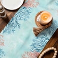 thumbnail image 4 of Table Runner - 90 Inch Long, Blue Coastal Nautical Kitchen Dining Table Runner Dresser Scarves, Summer Ocean Starfish Coral Jellyfish Farmhouse Decor for Coffee Tables Wedding Party Banquet, 4 of 8
