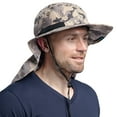 thumbnail image 2 of SUN CUBE Sun Hat for Men, Wide Brim Fishing Hat Neck Flap Cover Men Women, Hiking Safari, UV Sun Protection Summer Gardening Beach Camping UPF 50+, Camo Gray, 2 of 8