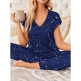 thumbnail image 5 of Avidlove 2 Pack Womens Pajamas Set Short Sleeve Sleepwear Top with Long Pants Soft Loungewear S-XXL, 5 of 7