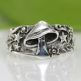 thumbnail image 4 of Fiaya Women Mushroom Fashion Band Ring, 1PC Vintage Gothic Ring, Butterfly Leaf Ring for Women Men Present Gift for Birthday Valentine's Day (silver-10), 4 of 8