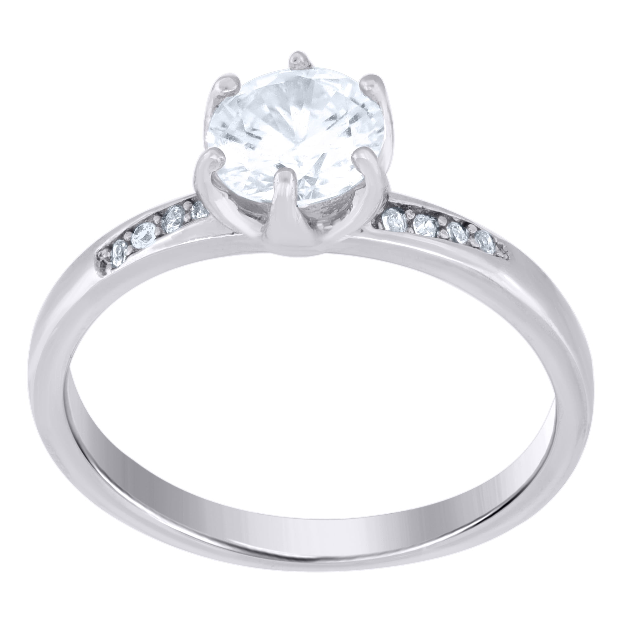 925 Sterling Silver Moissanite Women's Round Solitaire Engagement Ring | 1.25 CT | Size 6