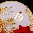 thumbnail image 4 of Chinese Wedding Retro Round Fans,Golden Alloy Dragon and Phoenix Decorated Craft Round Fan,Photography Props,Wedding Bride Group Fan 3, 4 of 8