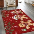 thumbnail image 2 of Gingerbread Christmas Area Rugs 4'x6', Washable Small Throw Rugs for Office Bathroom, Xmas Balls Branches Red Indoor Outdoor Rug Non-Slip Low Pile Carpet Runner Reversible Floor Mats, 2 of 8