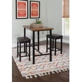 thumbnail image 5 of Linon Austin 3 Piece Pub Set Wood Table Top Padded Stools Metal Legs in Black, 5 of 10