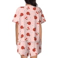 thumbnail image 6 of Fotbe Ladybug With Flower Print Pajama Set for Women 2 Piece Loungewear Short Sleeve Tops and Shorts Set Soft Sleepwear-3X-Large, 6 of 7