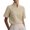 Khaki, variant on Qiopertar Women's Blouse Stand Collar Short Sleeve Elegant Casual Loose Work Office Tunic Tops, Black 3XL