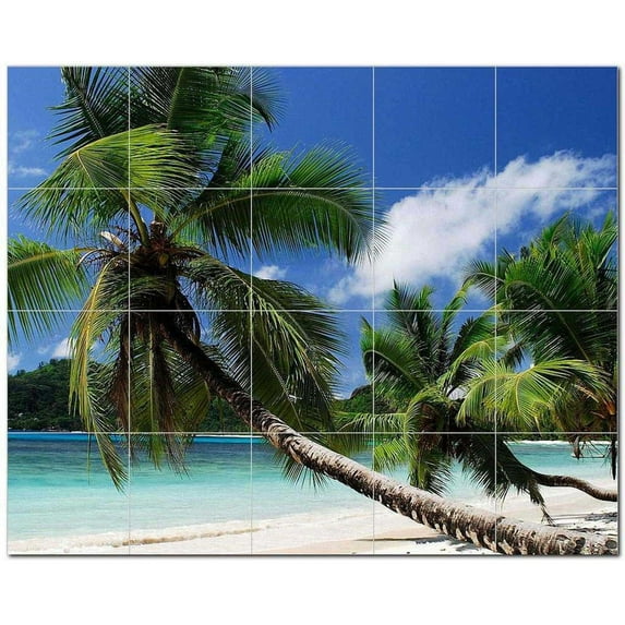 Beach Ocean Ceramic Tile Mural Kitchen Backsplash Bathroom Shower, 400064-L54