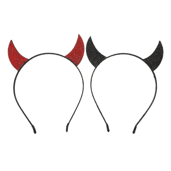 2 Diademas con Cuernos de Diablo para Disfraz de Halloween, Accesorios para el Cabello