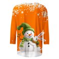 thumbnail image 4 of UPPADA Christmas T Shirts for Women 3/4 Sleeve Christmas Shirts Crewneck Christmas Tree Printed Tshirts Trendy Casual Loose Fit Blouses christmas gifts for women Orange,M, 4 of 5