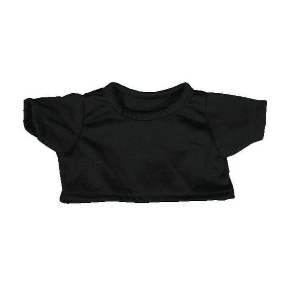 Black T-Shirt 6"-10" for Plush Toys Soft Dress-Up Tee Small Stuffed Animal Outfit