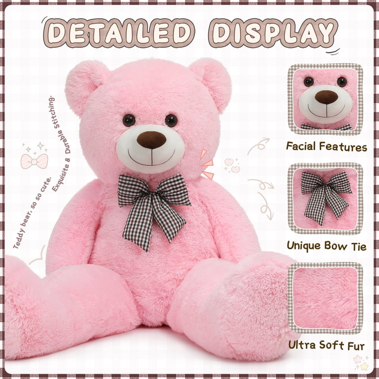 Morismos, Giant Teddy Bear, 55 inches, Pink Plush Toy - Walmart.com