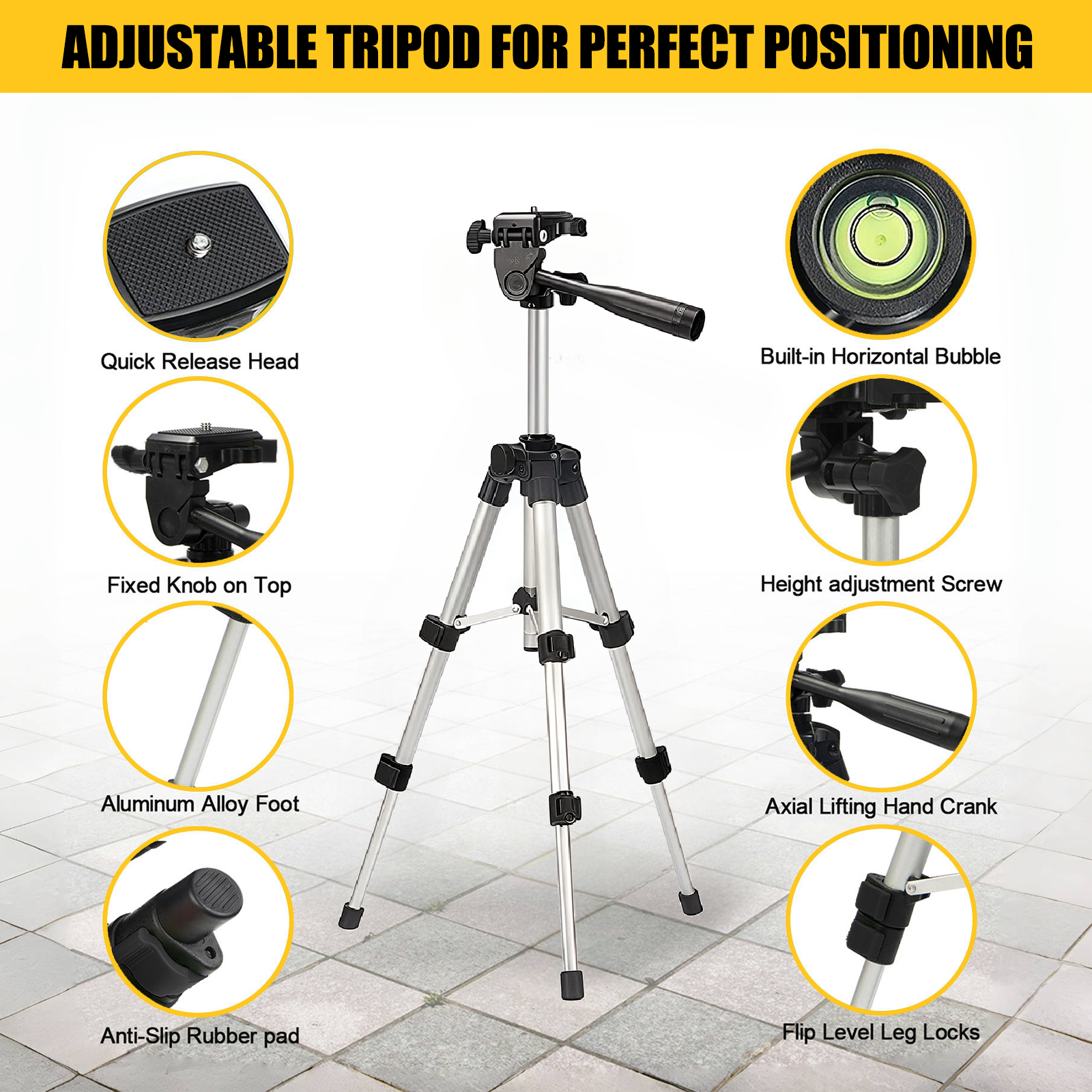 GloBest Laser Level with Tripod, 100 Ft Range, Green Beam photo 3