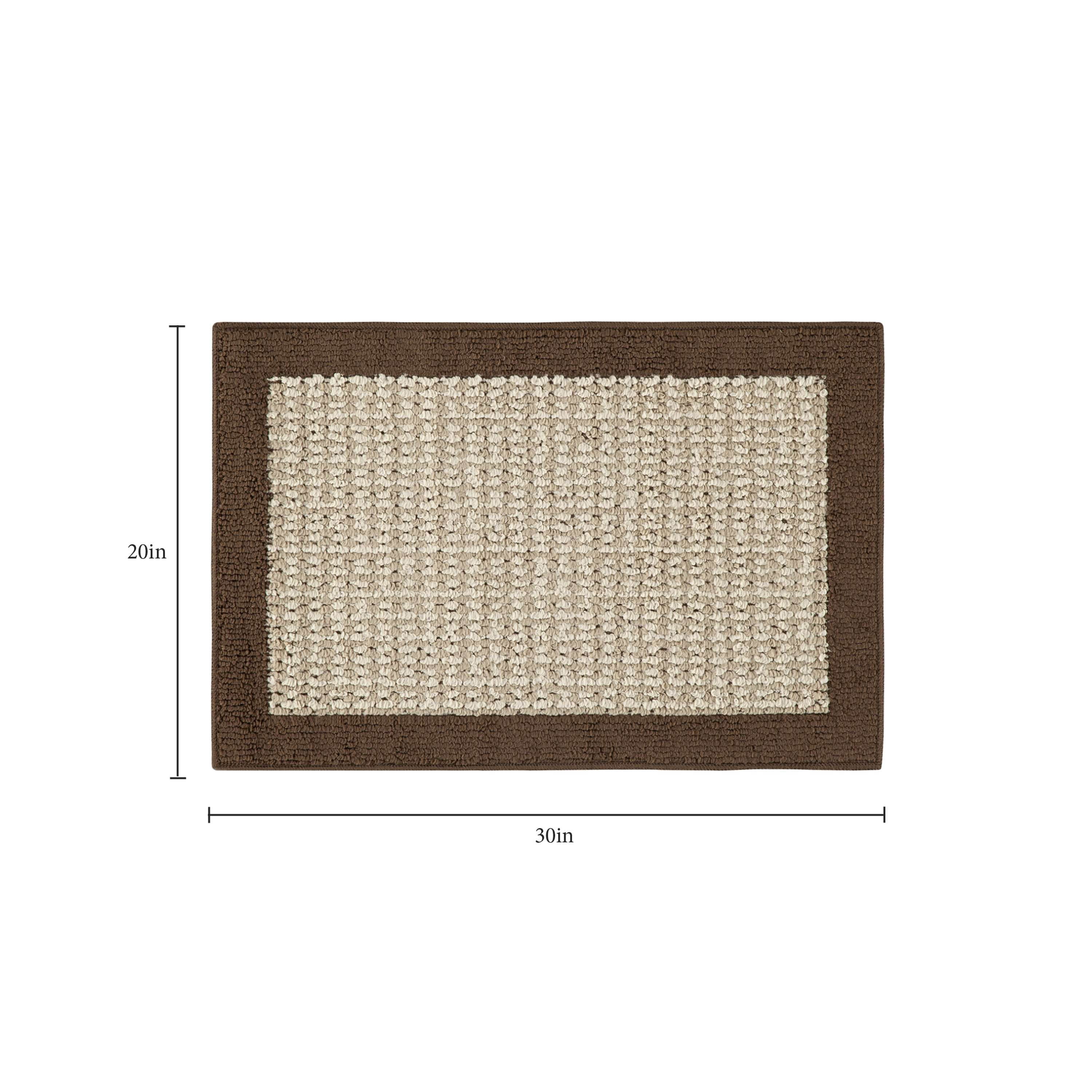(2 pack) Mainstays Traditional Faux Sisal Olefin Brown Border Indoor Accent Rug, 1'8"x2'6"