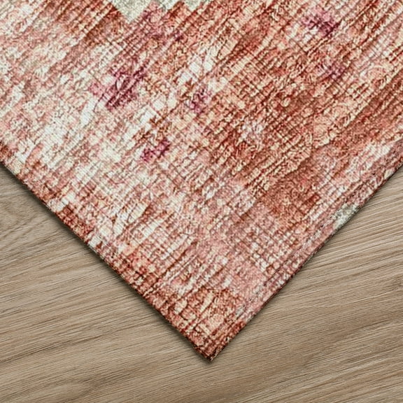 Accord AAC32 Pink Washable 3 ft x 5 ft Rug