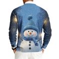 thumbnail image 3 of Men's Christmas Printed Crewneck Long Sleeve Ribbed Knit Pullover Sweater with Snowflake Pattern, Relaxed Fit Casual Business Knitwear for Holidays and Everyday,Multicolor,S, 3 of 5