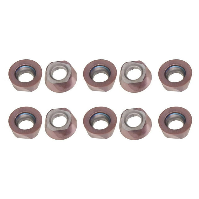 10Pcs Round Carbide Inserts Cutters for DIY CNC Lathe Wood Turning Bronze Carbide Coating(RPMT1204MOE-TT )