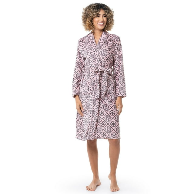Bata para Mujer Fruit of the Loom de Forro Polar con Diseño de Copos de Nieve Talla 2X
