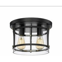 Joakim 2-Light Flush Mount Ceiling Light 11.8"X 8" Black 960 Lumens