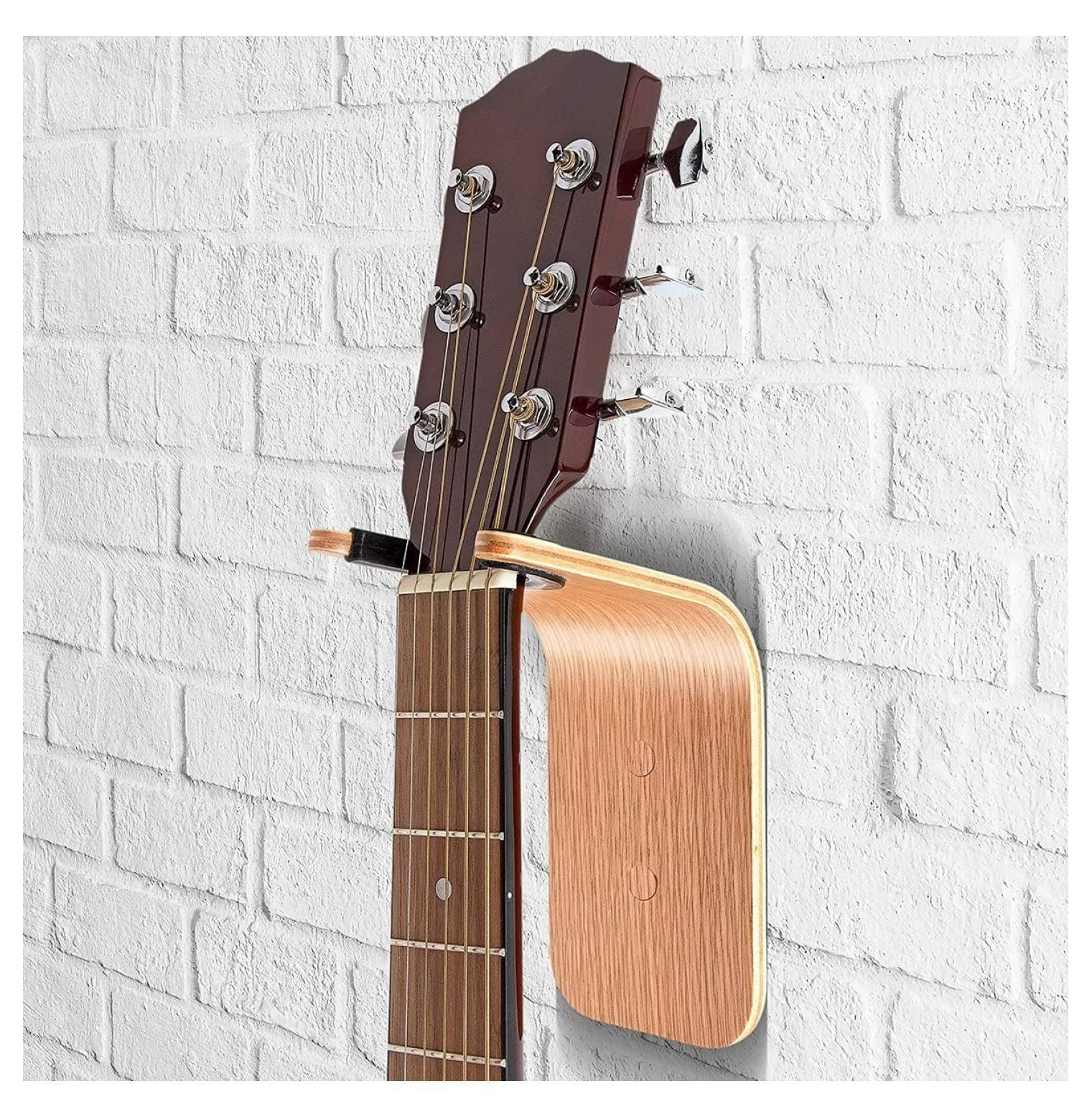 Guitar Wall Hanger - Secure Guitar Wall Mount for Acoustic/Ukulele - Space-Saving Guitar Accessories - Easy to Install Guitar Hook - Design Guitar Stand for Home/Studio Neck up to 2 in (50mm)