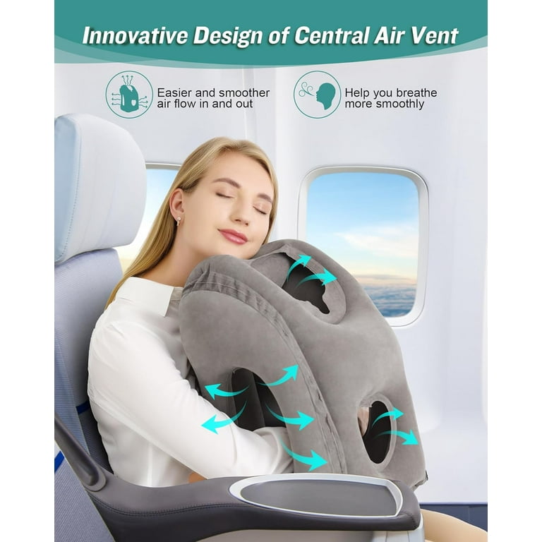 Inflatable Travel Pillow for Airplane Neck Air Pillow for Sleeping Car  Office